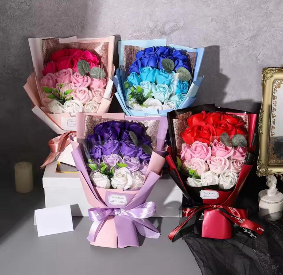 Artificial Soap Flower Rose Bouquet