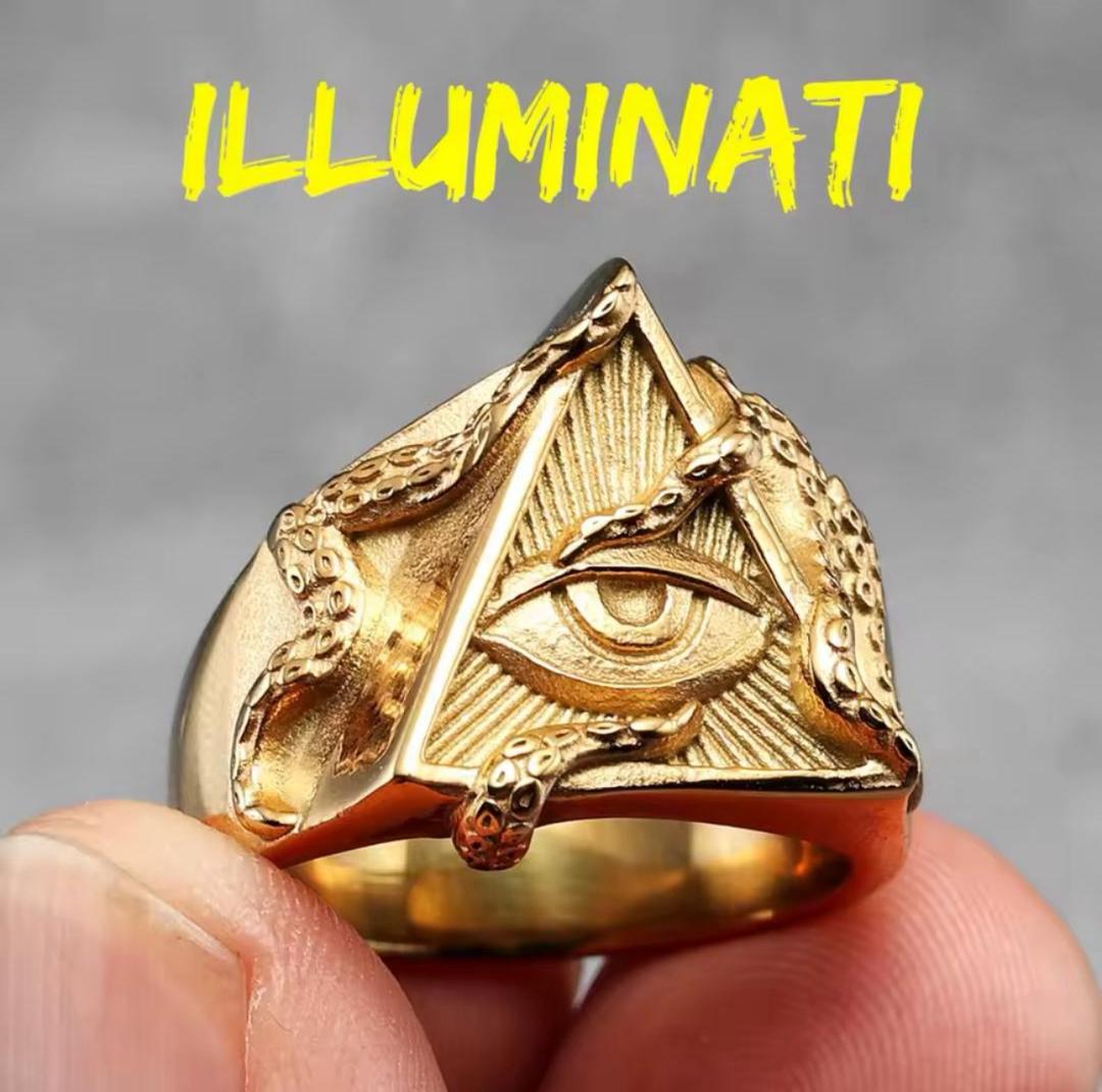 Freemason Illuminati Triangle Masonic Stainless Steel Mens Ring