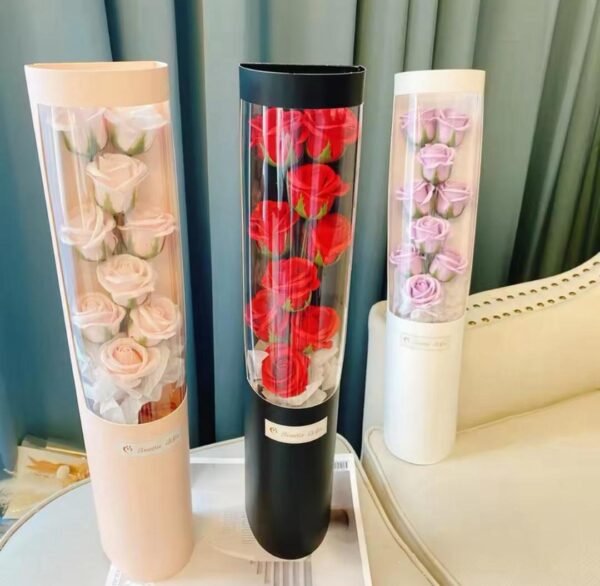 9 Head Soap Roses with Lighting Festive & Party Supplies Artificial Flower Romantic Hugging Bucket Bouquet Valentine's Day Gift - Image 2