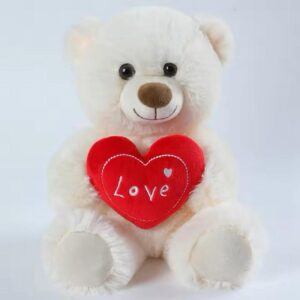 25CM Cute Heart Bear Dog Plush Toys Red Heart Print Love Creative Animal Stuffed Doll For Lovers
