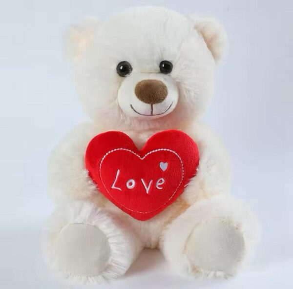 25CM Cute Heart Bear Dog Plush Toys Red Heart Print Love Creative Animal Stuffed Doll For Lovers