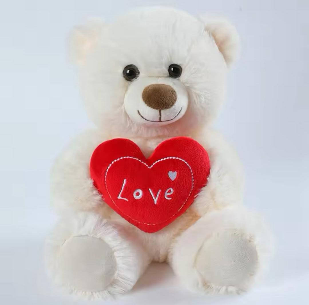 25CM Cute Heart Bear Dog Plush Toys Red Heart Print Love Creative Animal Stuffed Doll For Lovers