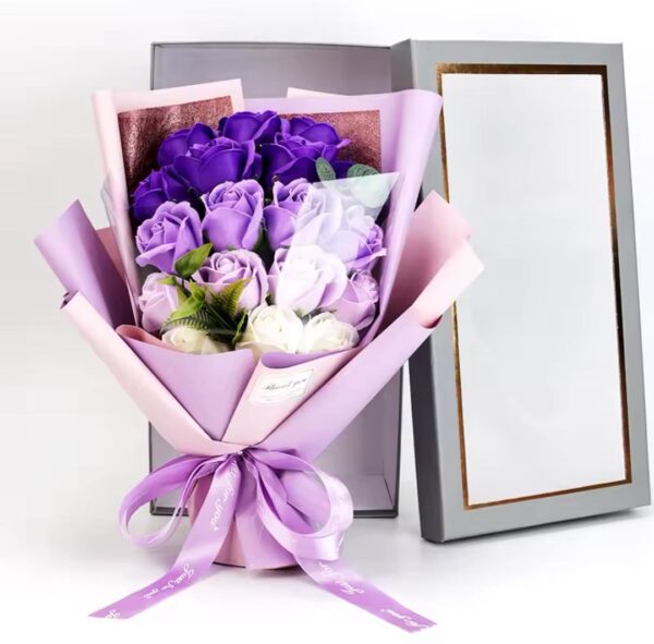 Artificial Purple Flower Rose Bouquet