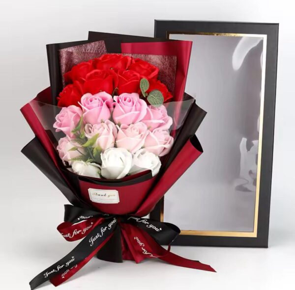 Artificial Soap Flower Rose Bouquet - Image 3
