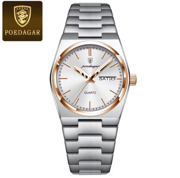 POEDAGAR Original New Woman Watch Stainless Steel Waterproof Luminous - Image 4