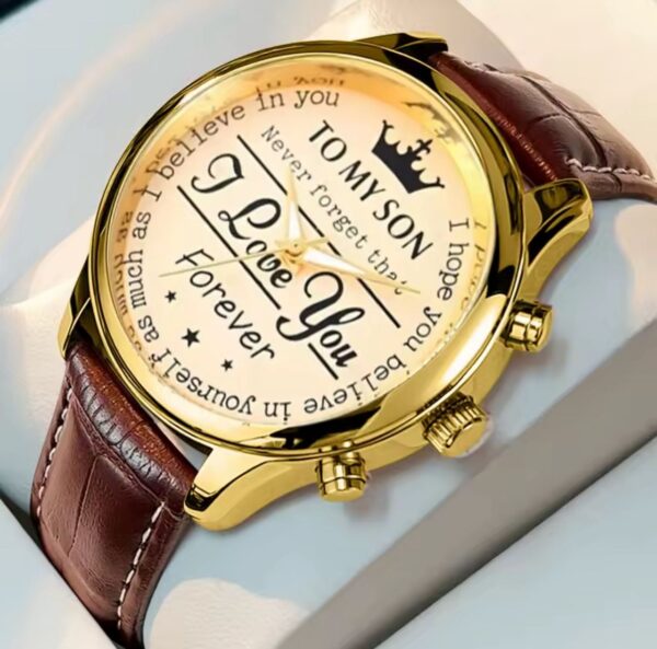Men's Leather Watch - Image 2