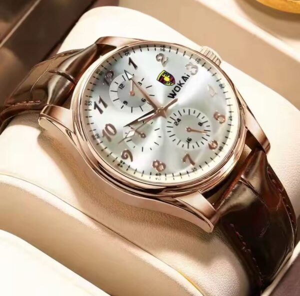 Men's Leather Watch - Image 3