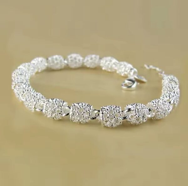 Women Hollow Ball Silver Bracelet - Image 2