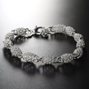 Women Hollow Ball Silver Bracelet