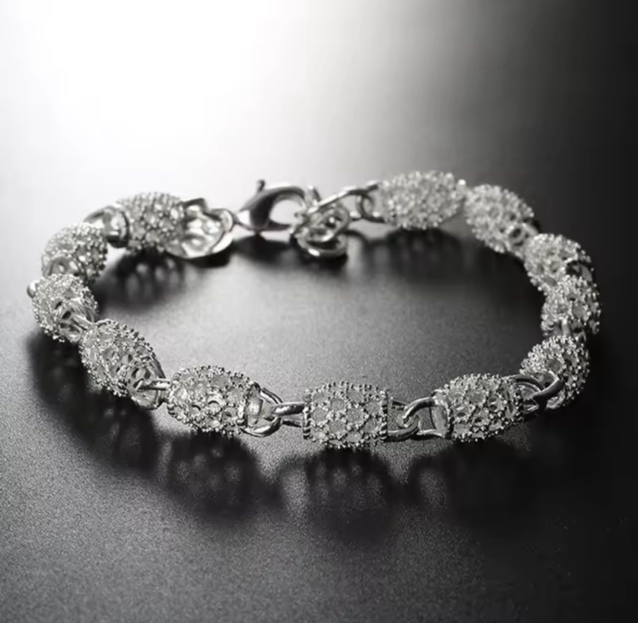 Women Hollow Ball Silver Bracelet