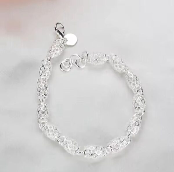 Women Hollow Ball Silver Bracelet - Image 4