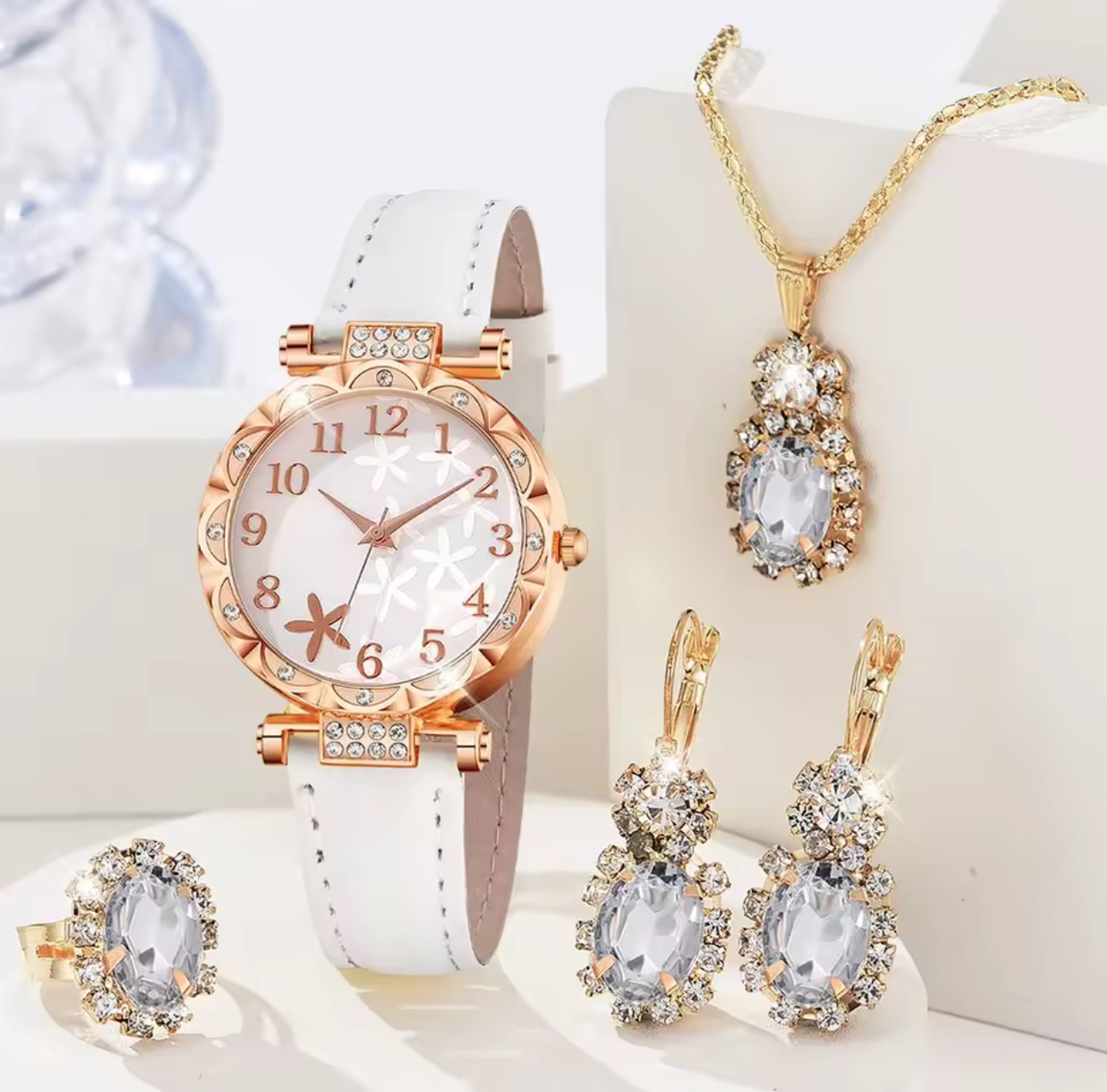 Female Jewelry Set (watch/necklace/Earrings/ring)