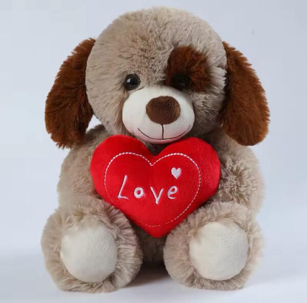 25CM Cute Heart Bear Dog Plush Toys Red Heart Print Love Creative Animal Stuffed Doll For Lovers - Image 2
