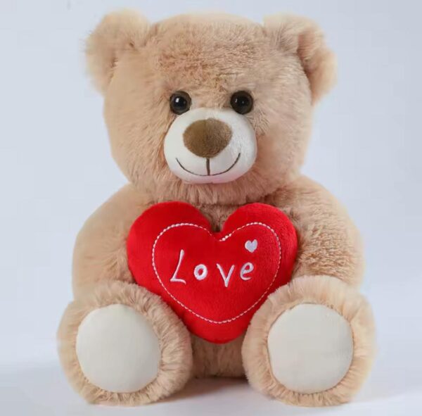 25CM Cute Heart Bear Dog Plush Toys Red Heart Print Love Creative Animal Stuffed Doll For Lovers - Image 3