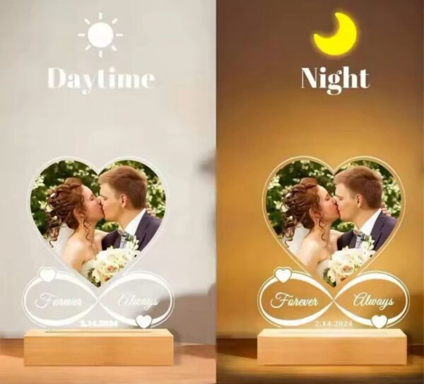 Custom Acrylic Heart Picture Frame With Photo - Image 2