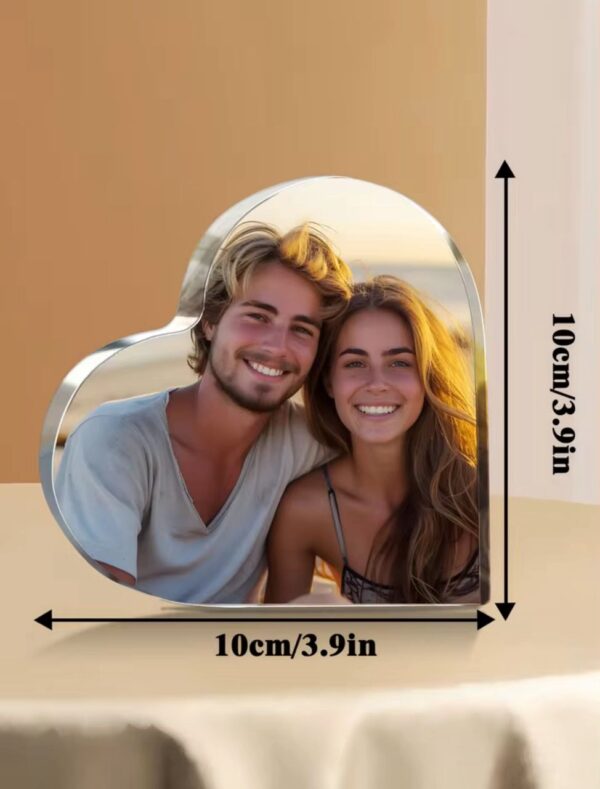 Custom Products Acrylic Heart Plaque Photo Text - Image 2