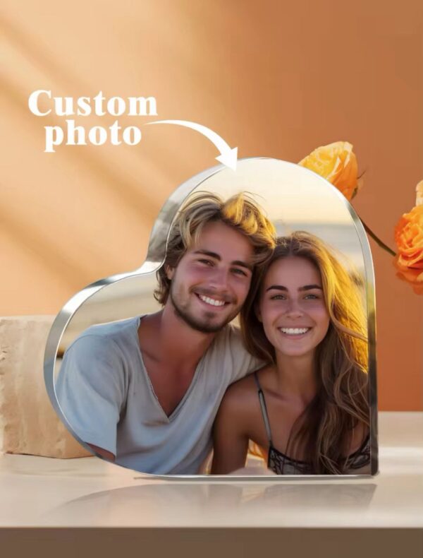Custom Products Acrylic Heart Plaque Photo Text
