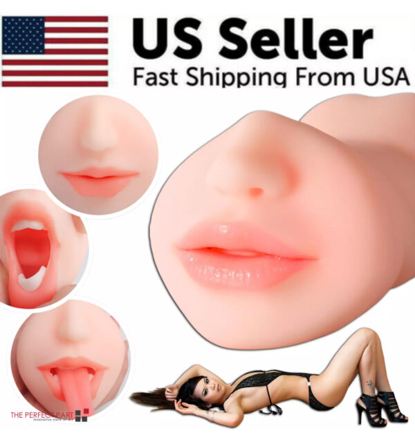 Male Masturbator Realistic Vagina Anal Pocket Pussy Sex Toy Men Oral Love Mouth