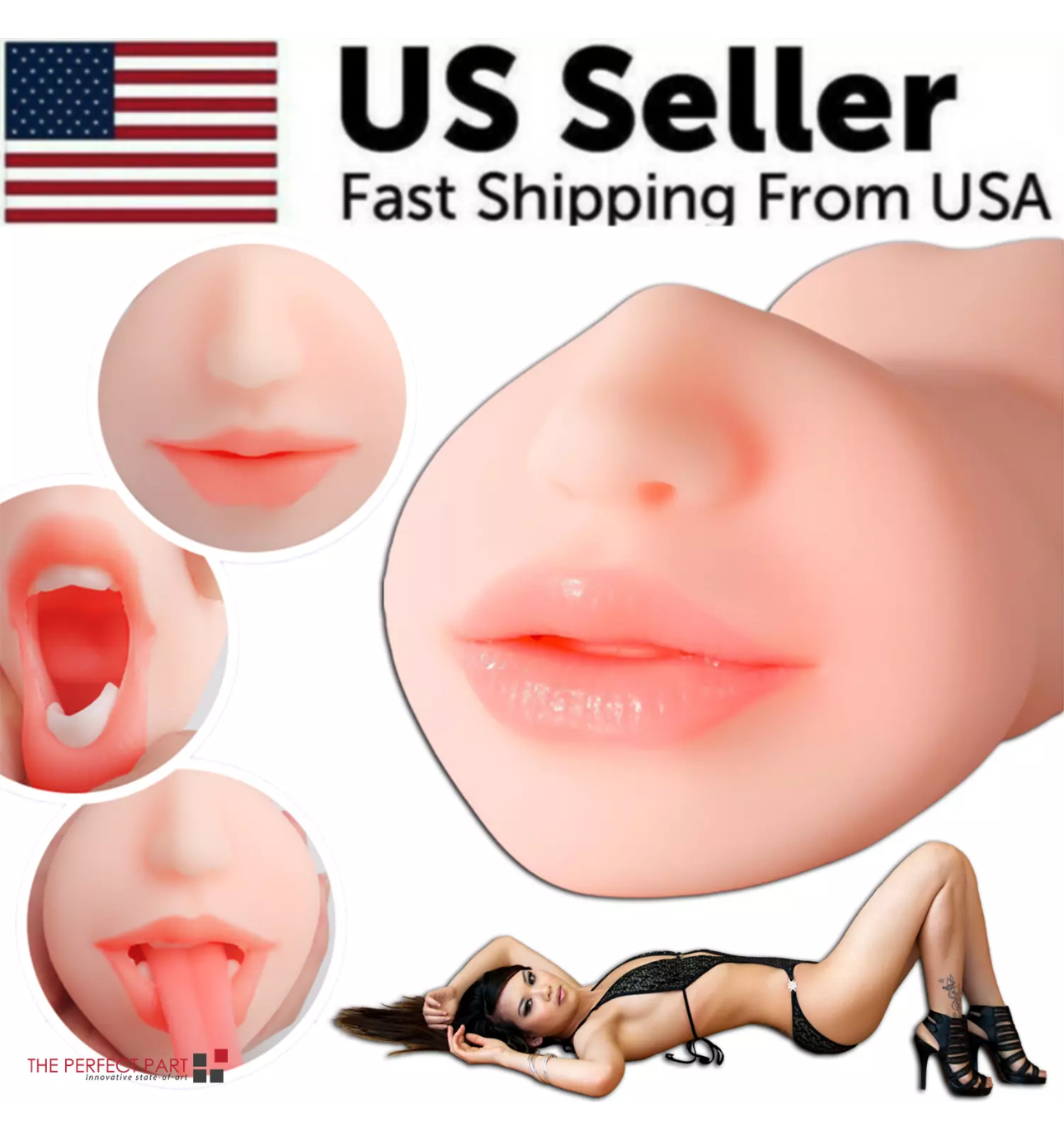 Male Masturbator Realistic Vagina Anal Pocket Pussy Sex Toy Men Oral Love Mouth