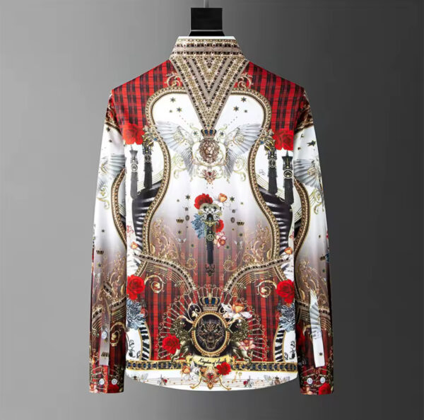 Fashion casual high-definition printed shirt 2025 men's shirt top long sleeved lapel shirt - Image 2