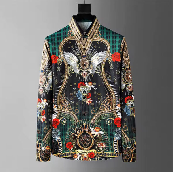 Fashion casual high-definition printed shirt 2025 men's shirt top long sleeved lapel shirt - Image 4
