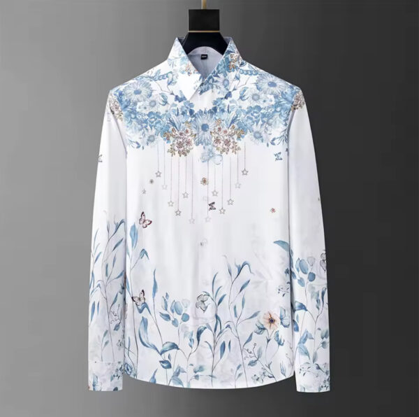 Fashion casual high-definition printed shirt 2025 men's shirt top long sleeved lapel shirt - Image 7