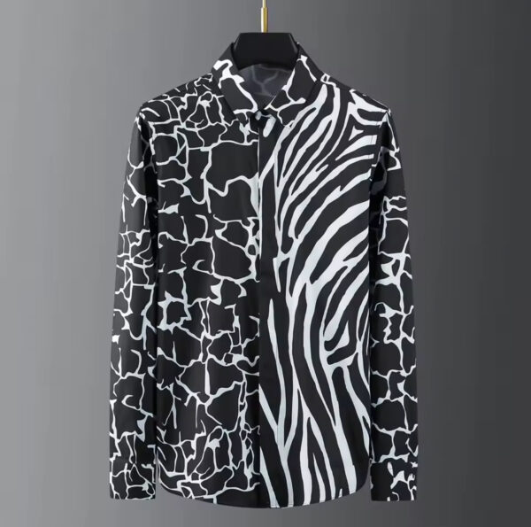 Fashion casual high-definition printed shirt 2025 men's shirt top long sleeved lapel shirt - Image 6
