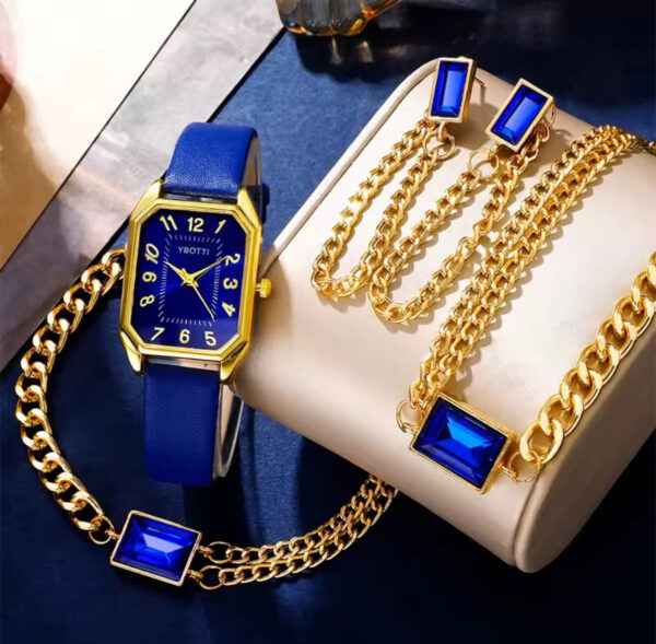 Blue Classic Simple Watch Jewelry Set - Image 2