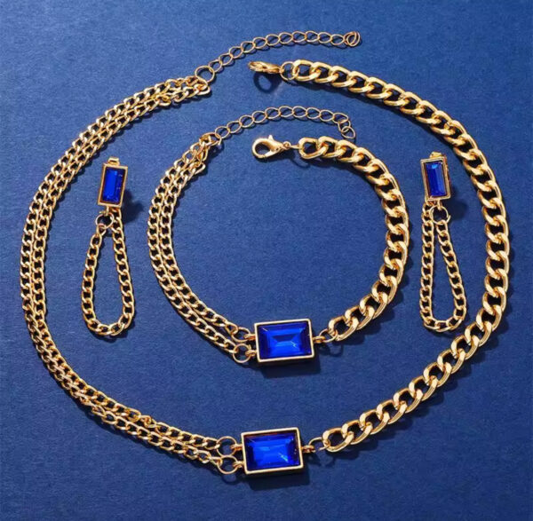 Blue Classic Simple Watch Jewelry Set - Image 3