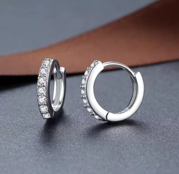 Silver Crystal Circle Earring For Women - Image 3