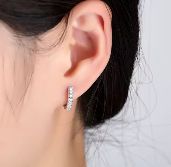 Silver Crystal Circle Earring For Women - Image 2