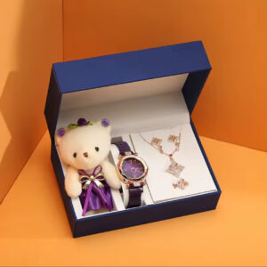 Women jewelry set with teddy bear puppet