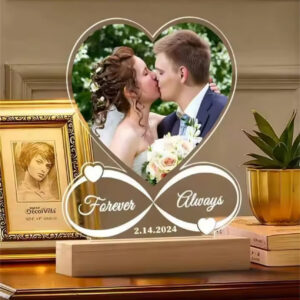 Customized 3D Heart Shaped Lamp with photos and text
