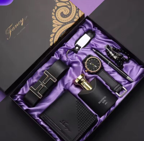 Gift Set for Men | Belt, Sunglasses, Wrist Watch, Wallet, Pen and Key Holder. Comes fully boxed. Available in Black and Brown - Image 3