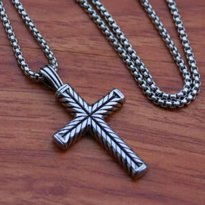Twisted Pattern Cross Pendant