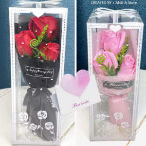 3 Heads Artificial Rose Bouquet available in different colors (2-10days) delivery