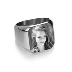 Personalized Engraved Men’s Ring with Custom Name, Photo, or Logo