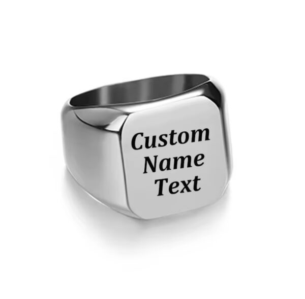 Personalized Engraved Men’s Ring with Custom Name, Photo, or Logo - Image 3