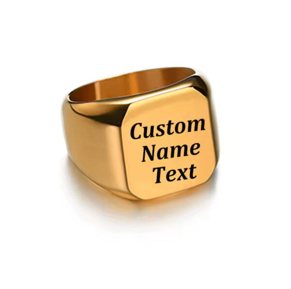 Personalized Engraved Men’s Ring with Custom Name, Photo, or Logo - Image 4