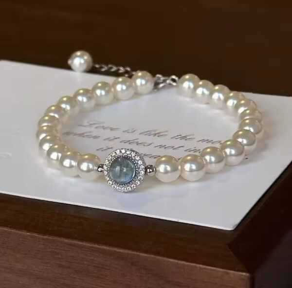 Silver Pearl Bracelet For Women - Image 2