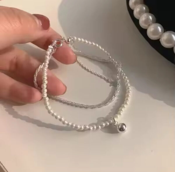 Silver Pearl Bracelet For Women - Image 3