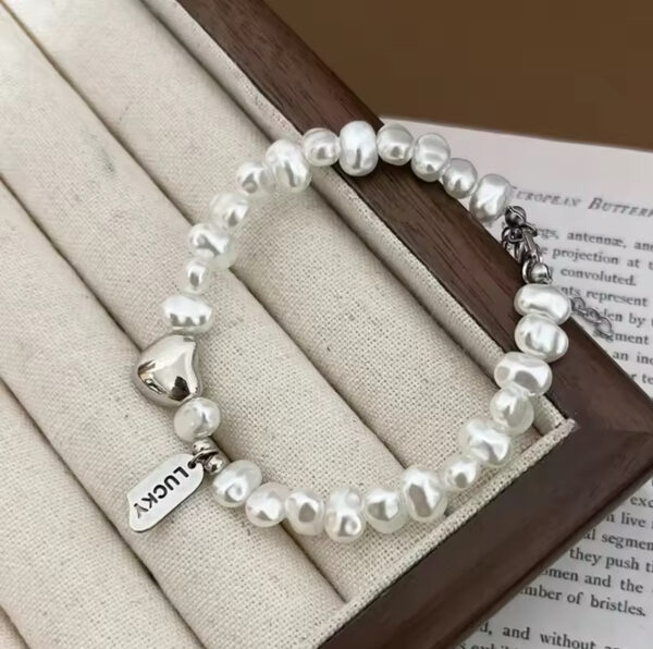 Silver Pearl Bracelet For Women - Image 5