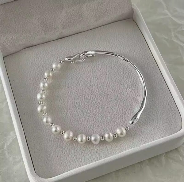 Silver Pearl Bracelet For Women - Image 6