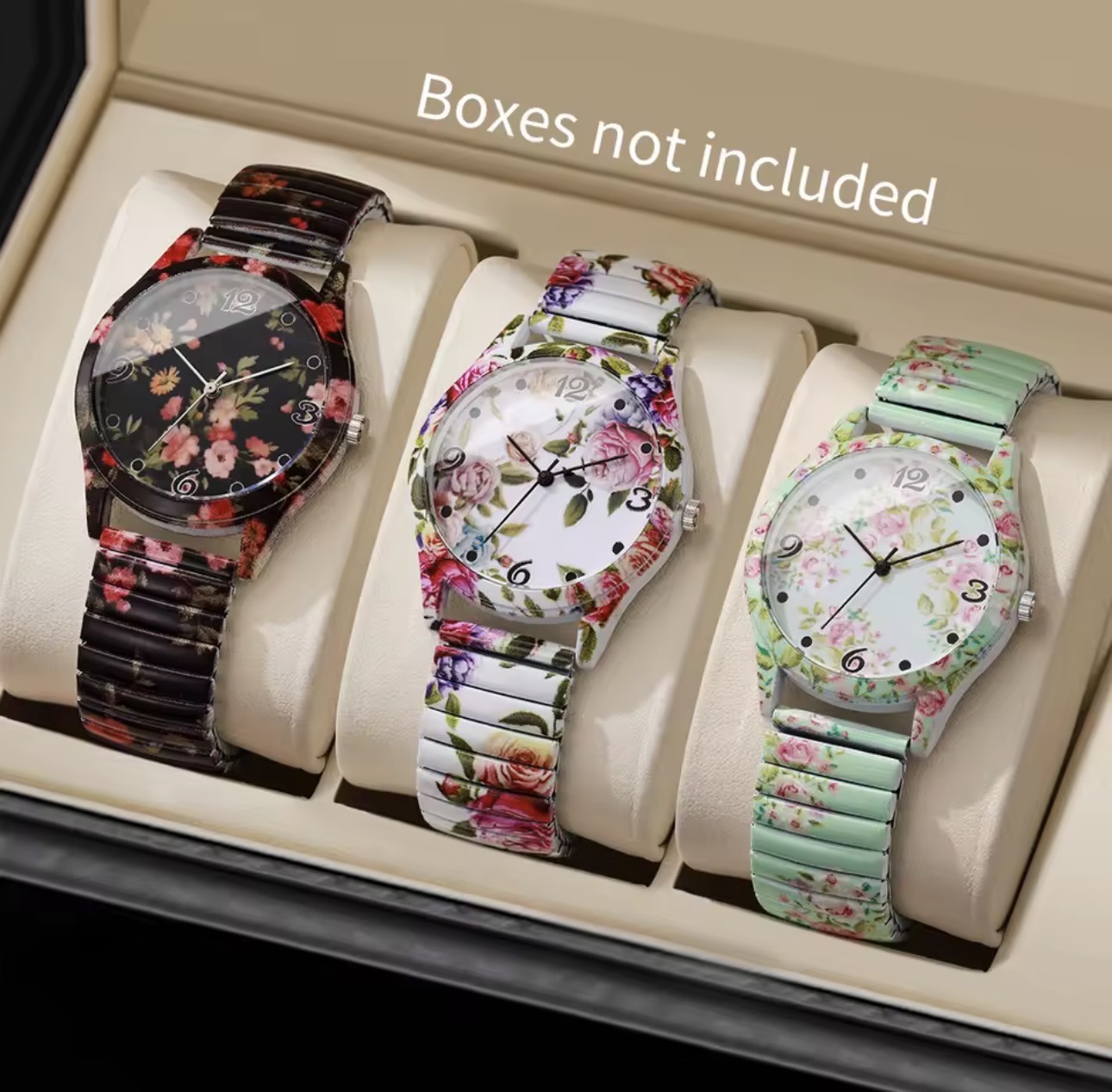 Women Watches Flowers Printed