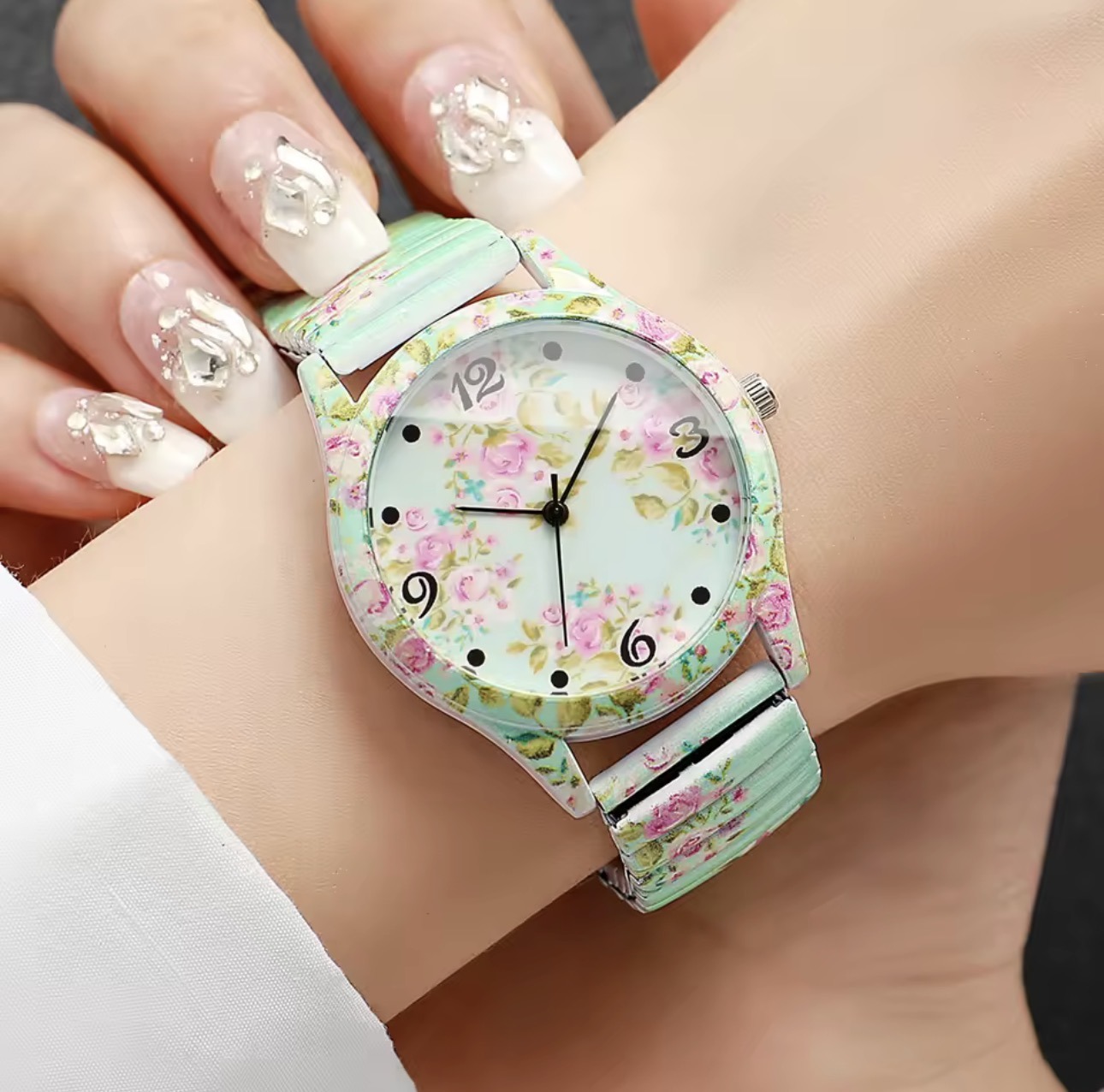 Women Watches Flowers Printed - Image 3