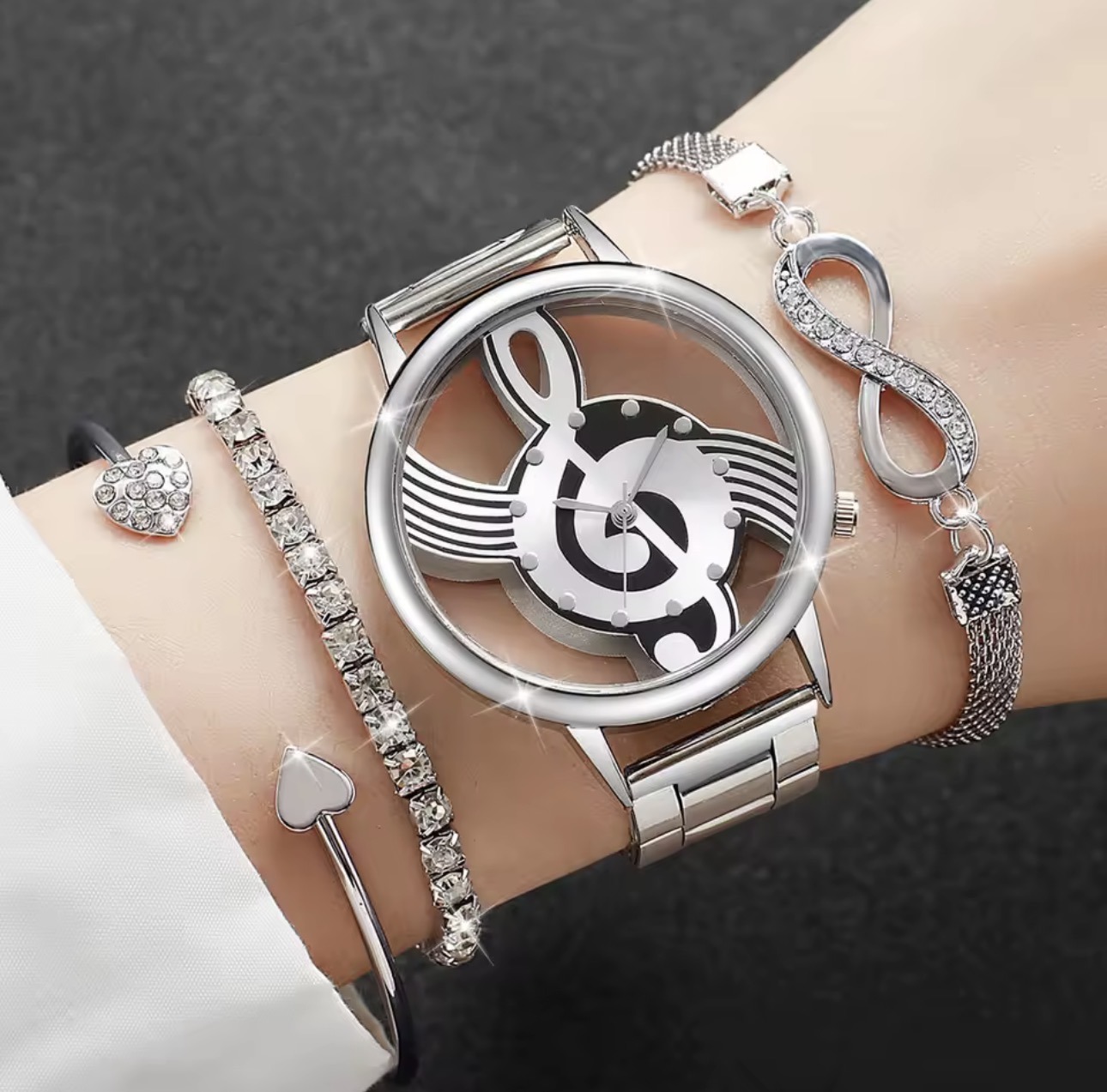 4PCS/Set Fashion Hollow-out Women Watches