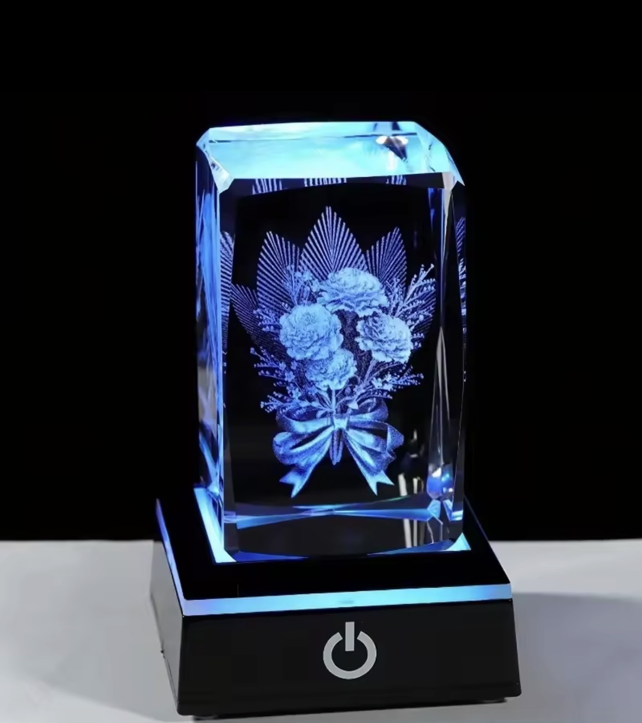 3D Rose Crystal LED Lamp